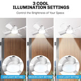 Bell & Howell 15 in. Matte White LED Indoor Socket Fanlight