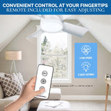 Bell & Howell 15 in. Matte White LED Indoor Socket Fanlight
