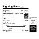 Feit White A15 E26 (Medium) Filament LED Bulb Daylight 25 Watt Equivalence 2 pk