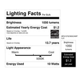 Feit White A15 E12 (Candelabra) Filament LED Bulb Daylight 75 Watt Equivalence 2 pk