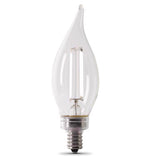Feit White BA10 E12 (Candelabra) Filament LED Bulb Daylight 40 Watt Equivalence 2 pk