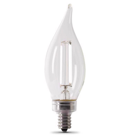Feit White BA10 E12 (Candelabra) Filament LED Bulb Daylight 40 Watt Equivalence 2 pk