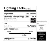 Feit White BA10 E12 (Candelabra) Filament LED Bulb Daylight 40 Watt Equivalence 2 pk