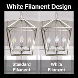 Feit White BA10 E12 (Candelabra) Filament LED Bulb Soft White 60 Watt Equivalence 2 pk