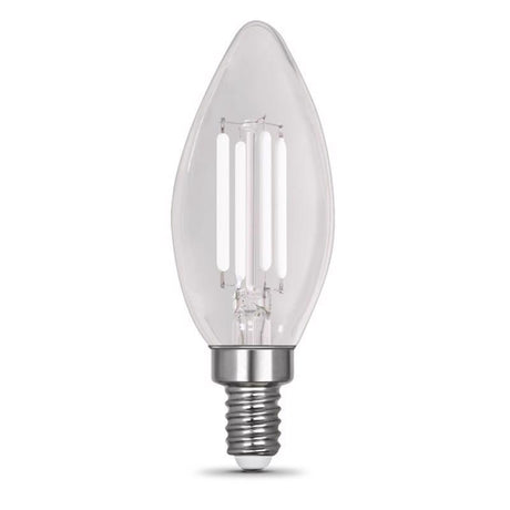 Feit White B10 E12 (Candelabra) Filament LED Bulb Soft White 40 Watt Equivalence 2 pk