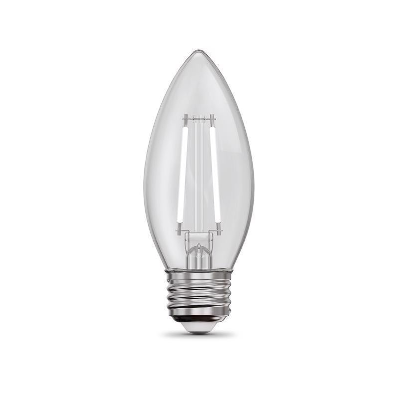 Feit White B10 E26 (Medium) Filament LED Bulb Daylight 40 Watt Equivalence 2 pk