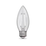 Feit White B10 E26 (Medium) Filament LED Bulb Daylight 60 Watt Equivalence 2 pk