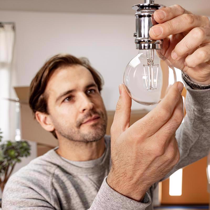 Feit White G16.5 E12 (Candelabra) Filament LED Bulb Soft White 60 Watt Equivalence 2 pk