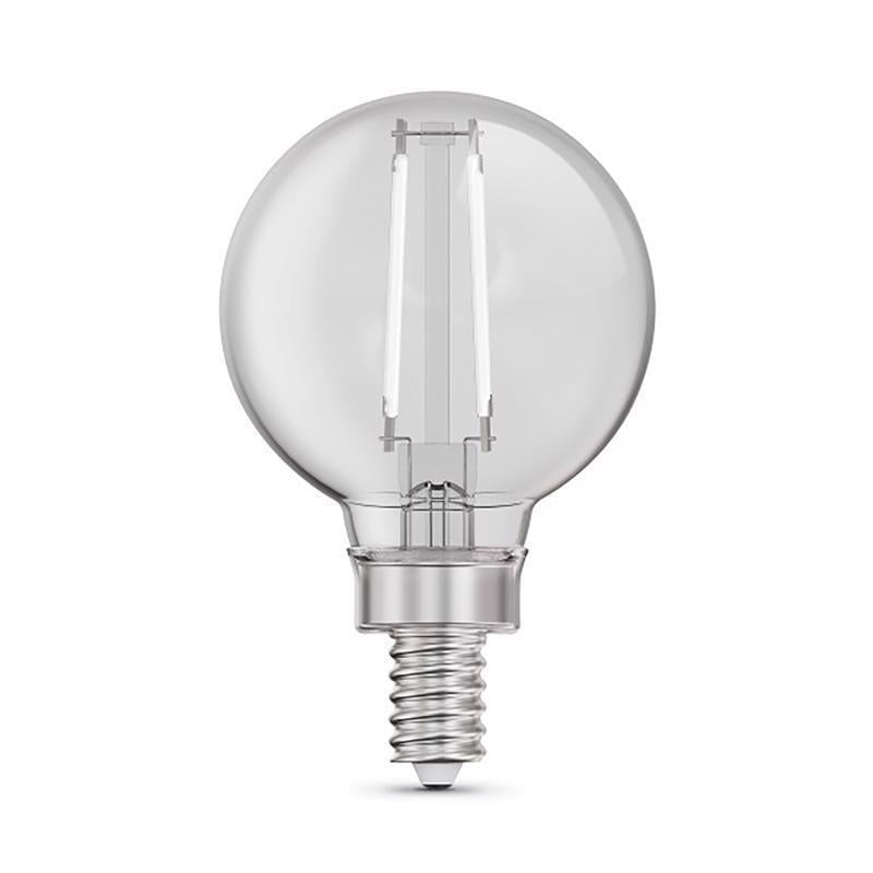 Feit White G16.5 E12 (Candelabra) Filament LED Bulb Soft White 40 Watt Equivalence 2 pk