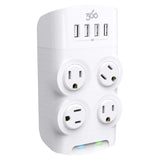 360 Electrical Revolve 0 ft. L 4 outlets Wall Tap Surge Protector White 1080 J