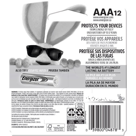 Energizer Max AAA Alkaline Batteries 12 pk Carded