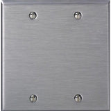 Leviton C-Series Stainless Steel 2 gang Metal Blank Wall Plate 1 pk