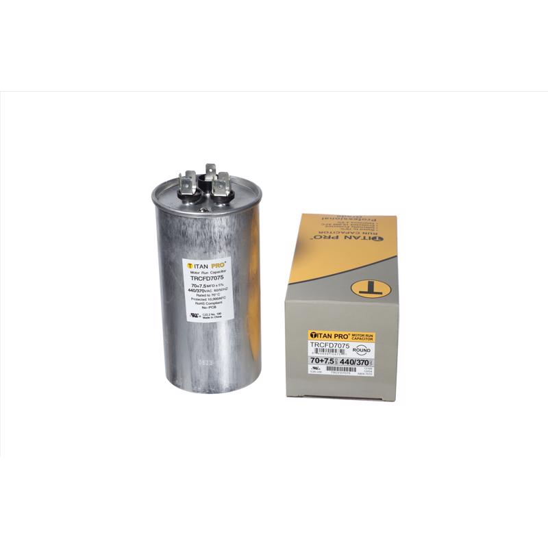 Titan Pro 70+7.5 MFD 440 V Round Run Capacitor