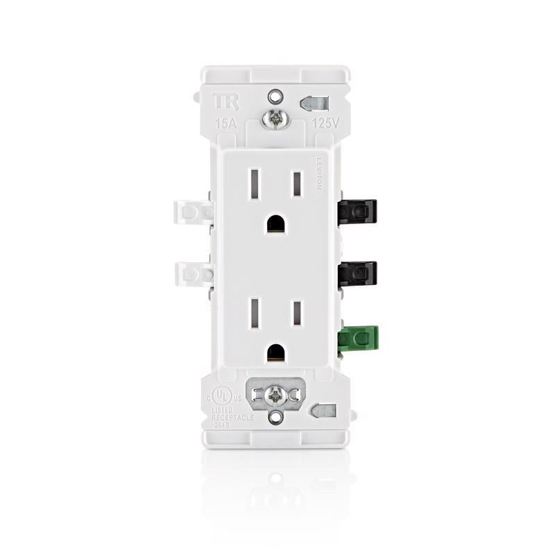 Leviton Lever Edge 15 amps 125 V White Tamper Resistant Outlet 5-15R 1 pk