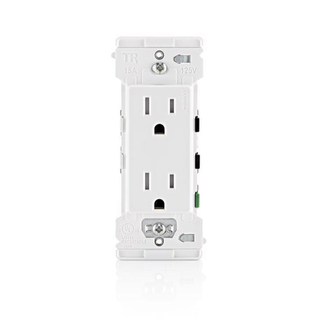 Leviton Lever Edge 15 amps 125 V White Tamper Resistant Outlet 5-15R 1 pk