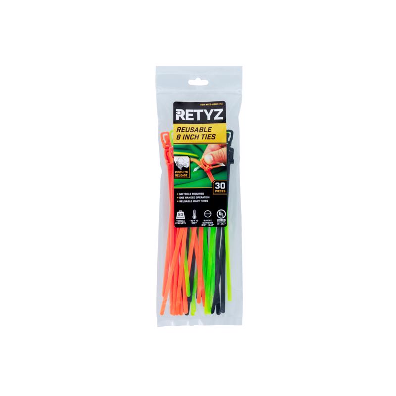 RETYZ EveryTie 8 in. L Assorted Cable Tie 30 pk