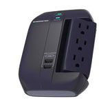 Monster Just Power it Up 0 ft. L 6 outlets Wall Tap Surge Protector w/USB Black 1200 J