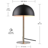 Globe Electric Luna 15 in. Matte Black Desk Lamp, Pack of 2