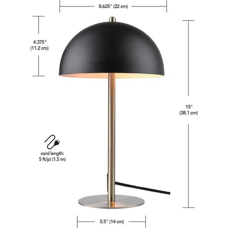 Globe Electric Luna 15 in. Matte Black Desk Lamp, Pack of 2
