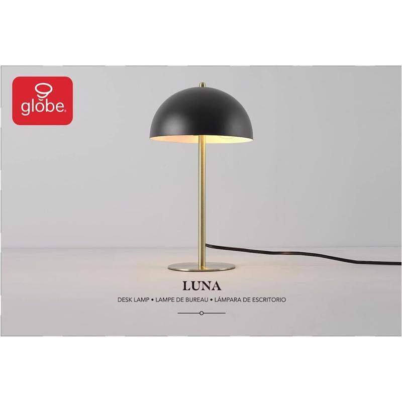 Globe Electric Luna 15 in. Matte Black Desk Lamp, Pack of 2