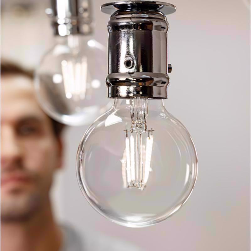 Feit White G25 E26 (Medium) Filament LED Bulb Soft White 40 Watt Equivalence 3 pk