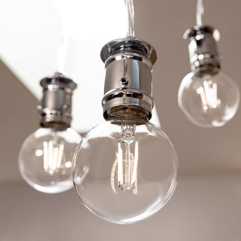 Feit White G25 E26 (Medium) Filament LED Bulb Soft White 60 Watt Equivalence 3 pk