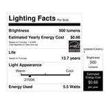 Feit White G25 E26 (Medium) Filament LED Bulb Soft White 60 Watt Equivalence 3 pk