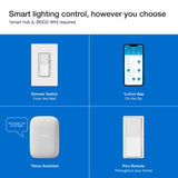 Lutron Diva 3-Way Smart-Enabled Dimmer and Remote White 1 pk