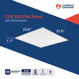 Lithonia Lighting 37 W LED Flat Panel 1.7 in. H X 23.8 in. W X 23.8 in. L