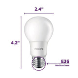 Philips A19 E26 (Medium) LED Bulb Daylight 100 Watt Equivalence 4 pk