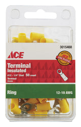 Ace Ring Terminal Yellow 50 pk