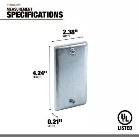 Southwire Rectangle Steel 1 gang Box Cover