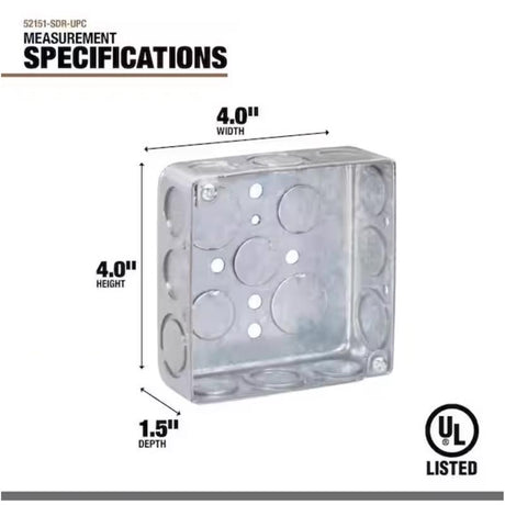 Southwire Old Work 21 cu in Square Galvanized Steel Electrical Box Gray