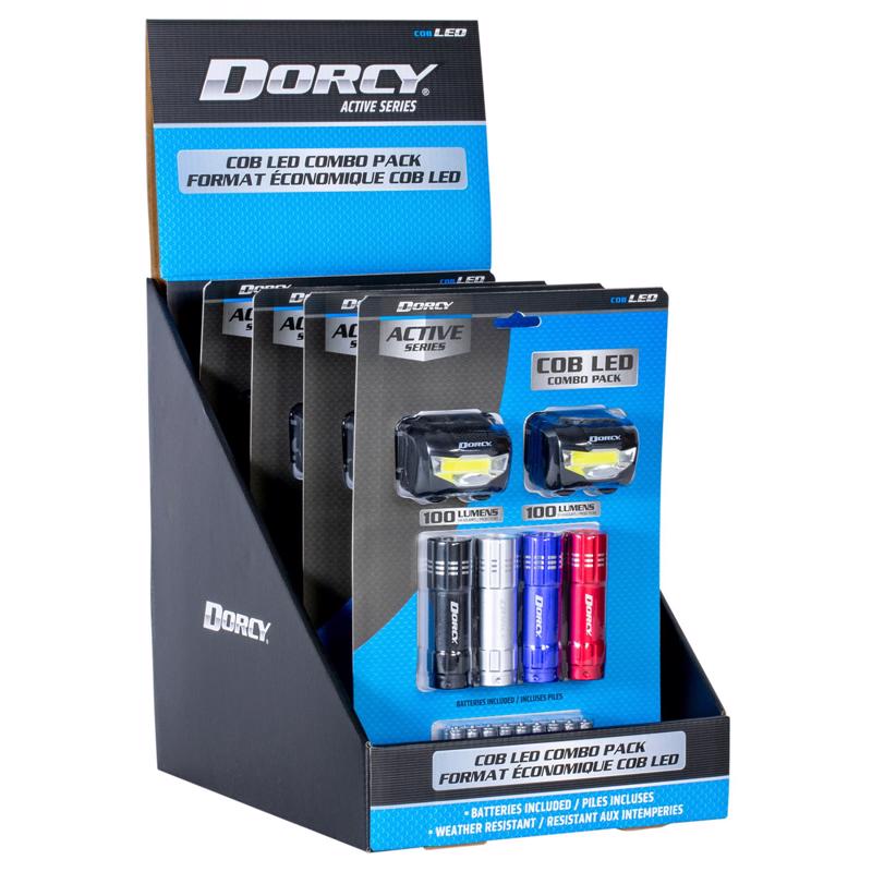 Dorcy Active 100 lm Assorted LED Rechargeable Flashlight/Headlight Combo Pack AAA Battery, Pack of 4