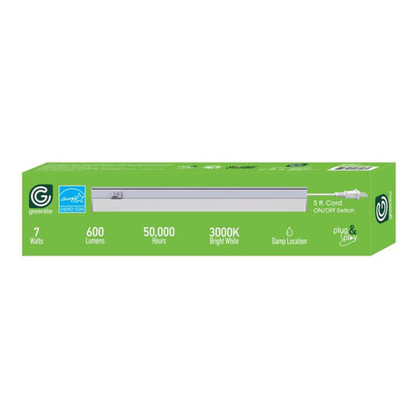 Greenlite 12 in. L White Plug-In LED Under Cabinet Light Strip 600 lm
