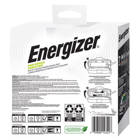 Energizer Pro Series 650 lm Gray/Green LED Rechargeable Head Lamp AAA Battery