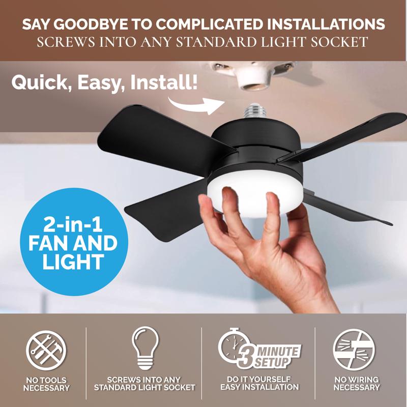 Bell & Howell 15 in. Black Indoor Socket Fanlight