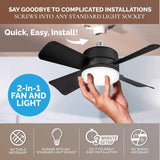 Bell & Howell 15 in. Black Indoor Socket Fanlight