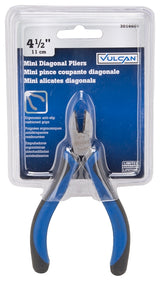Vulcan JL-NP039 Cutting Pliers, 4-1/2 in OAL, 0.8 mm Cutting Capacity, 1/2 in Jaw Opening, Black/Blue Handle