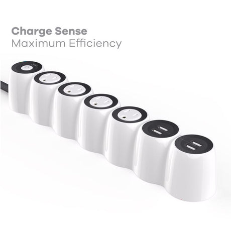 360 Electrical PowerCurve 5 ft. L 4 outlets Power Strip w/Surge Protection White 1080 J