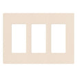 Lutron Claro Gloss Light Almond 3 gang Plastic Decorator Wall Plate 1 pk