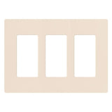 Lutron Claro Gloss Light Almond 3 gang Plastic Decorator Wall Plate 1 pk