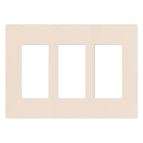 Lutron Claro Gloss Light Almond 3 gang Plastic Decorator Wall Plate 1 pk