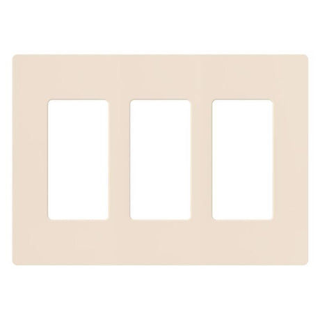 Lutron Claro Gloss Light Almond 3 gang Plastic Decorator Wall Plate 1 pk