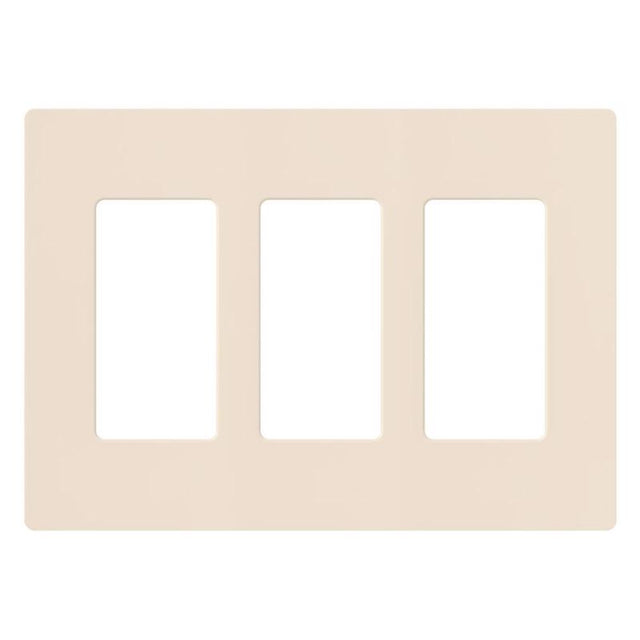 Lutron Claro Gloss Light Almond 3 gang Plastic Decorator Wall Plate 1 pk