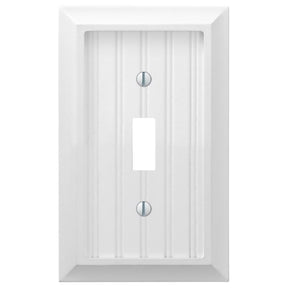 Amerelle Cottage White 1 gang Compressed Composite Toggle Wall Plate 1 pk, Pack of 4