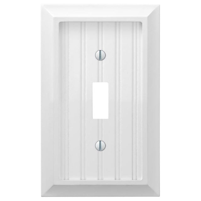 Amerelle Cottage White 1 gang Compressed Composite Toggle Wall Plate 1 pk, Pack of 4