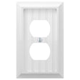 Amerelle Cottage Matte White 2 gang Compressed Composite Duplex Wall Plate 1 pk, Pack of 4