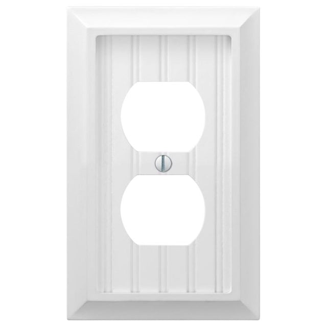 Amerelle Cottage Matte White 2 gang Compressed Composite Duplex Wall Plate 1 pk, Pack of 4