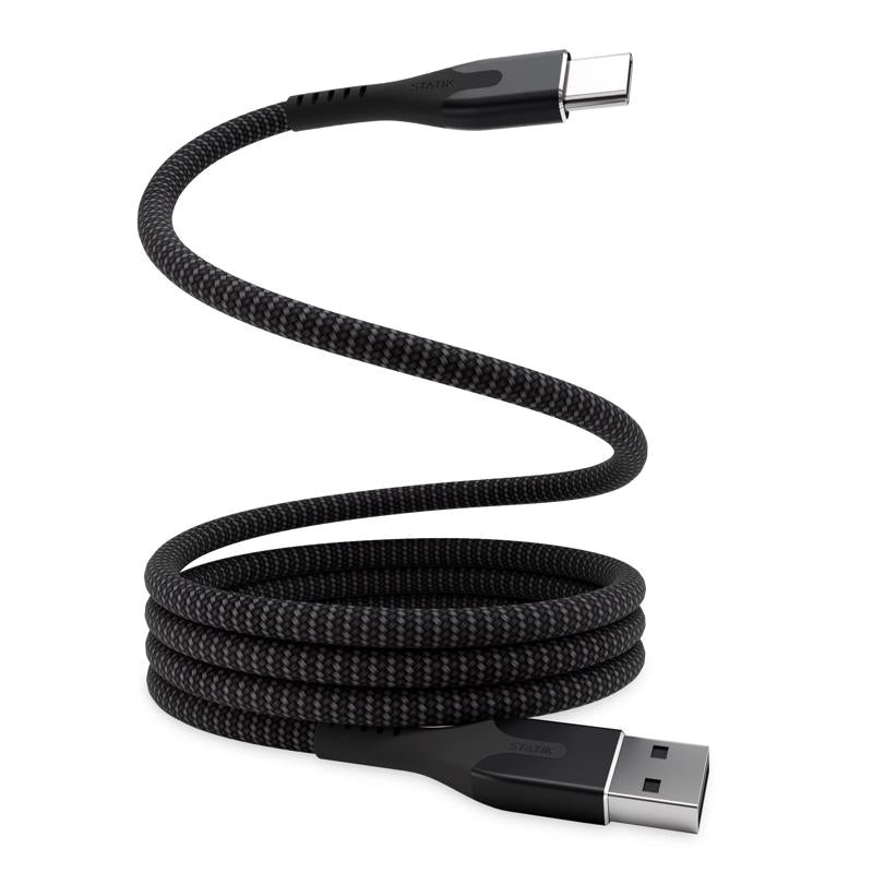 Statik Magstack USB-A to USB-C Cable 3.3 ft. Black, Pack of 6